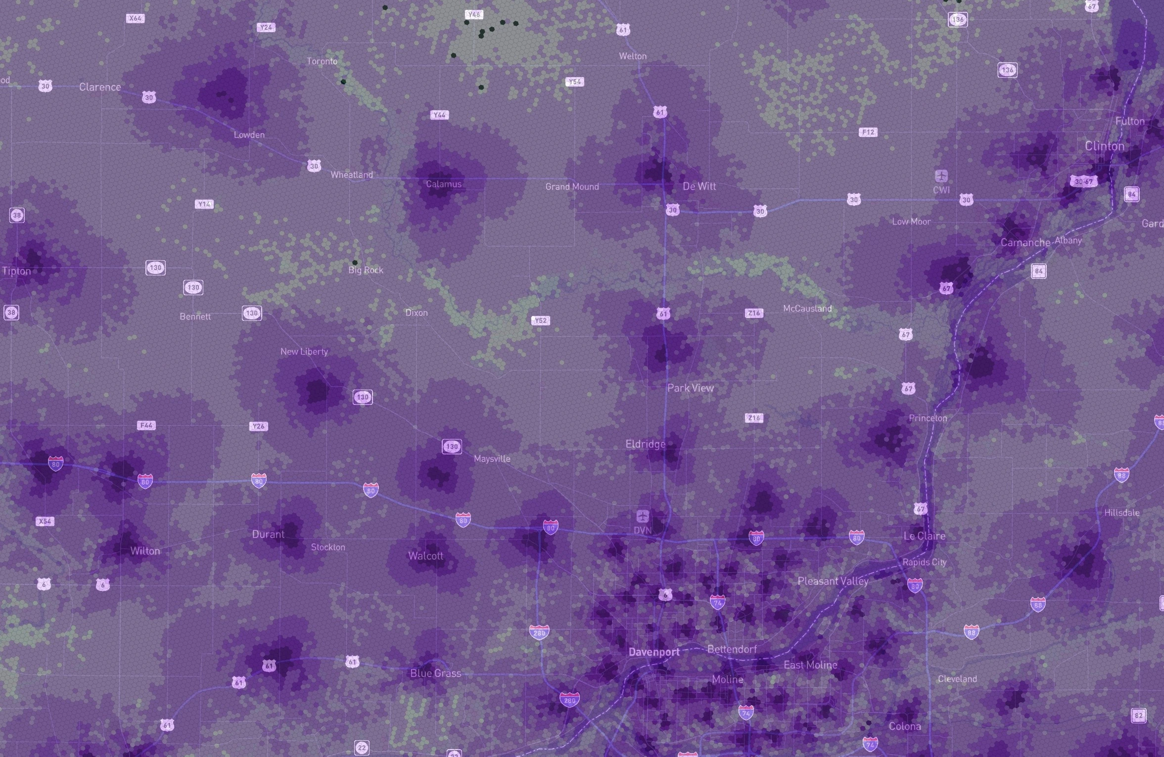Signal Strength Map monochrome style