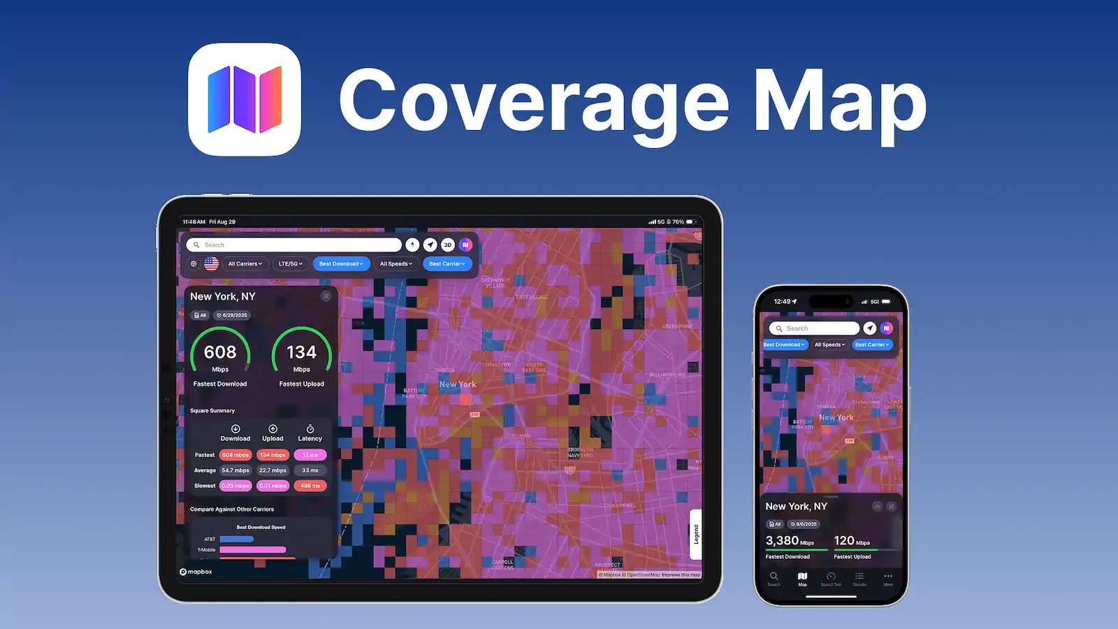 CoverageMap speed test map preview