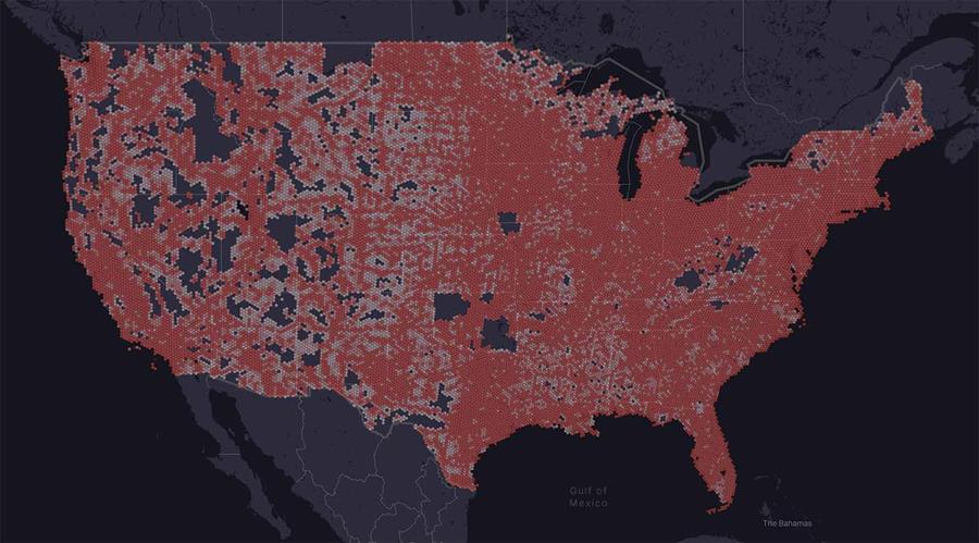 Verizon LTE signal strength map