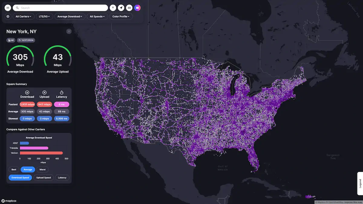 CoverageMap.com redesigned cellular coverage maps